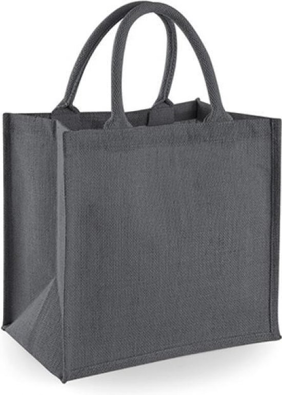 Jute Midi Shopper (Grafiet Grijs)