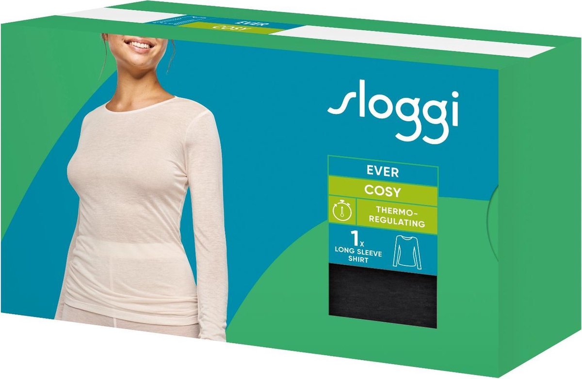 sloggi EVER Cosy Thermoregulating Long Sleeve Vest Top, Fresh Powder, S