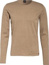 HUGO BOSS regular fit trui - heren trui katoen met kasjmier O-hals - beige -  Maat: XXL