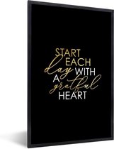 Fotolijst incl. Poster - Quotes - Heart - Goud - Wit - 20x30 cm - Posterlijst