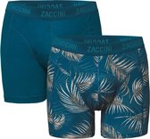 Zaccini - Heren Boxershorts - 2 pack - Palm Leafes - Blauw