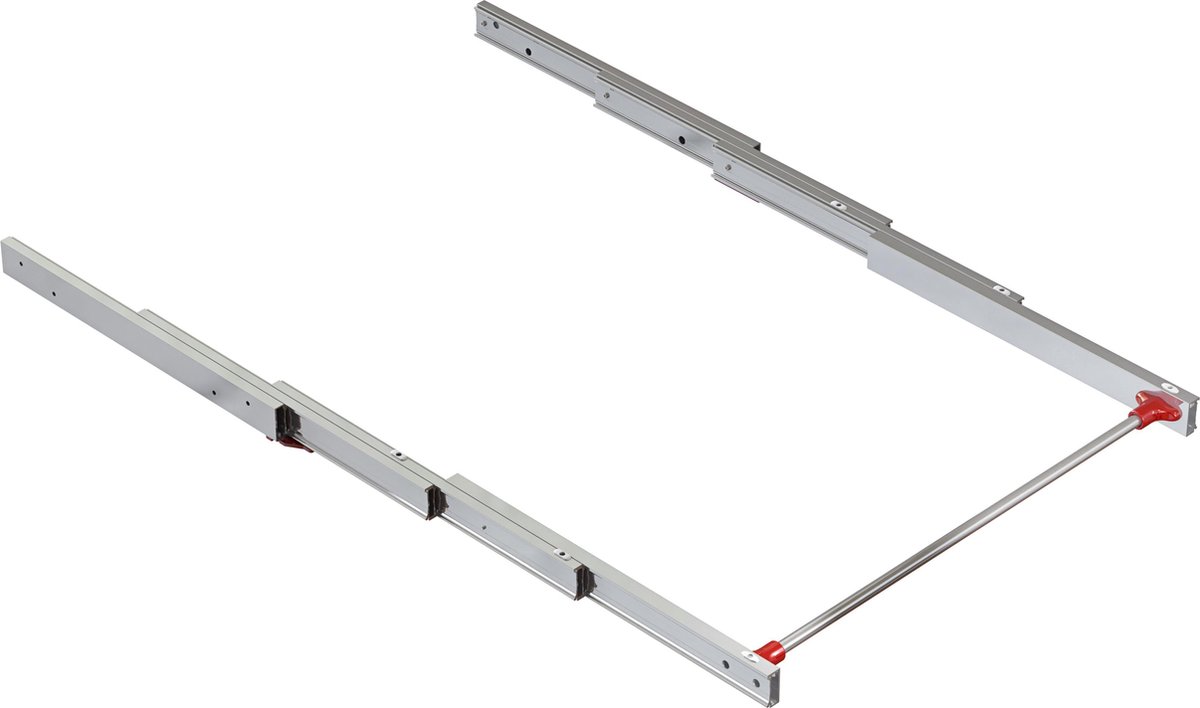 Emuca Uitschuifbare tafel Lunch voor keuken of huis, aluminium, geanodiseerd roestvrij