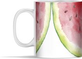 Mok - Aquarel - Watermeloen - Wit - 350 ml - Beker