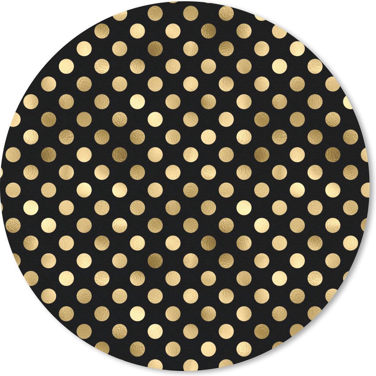 Muismat rond 20x20 cm - Mousepad Patronen - Stippen - Goud - Ronde muismatten