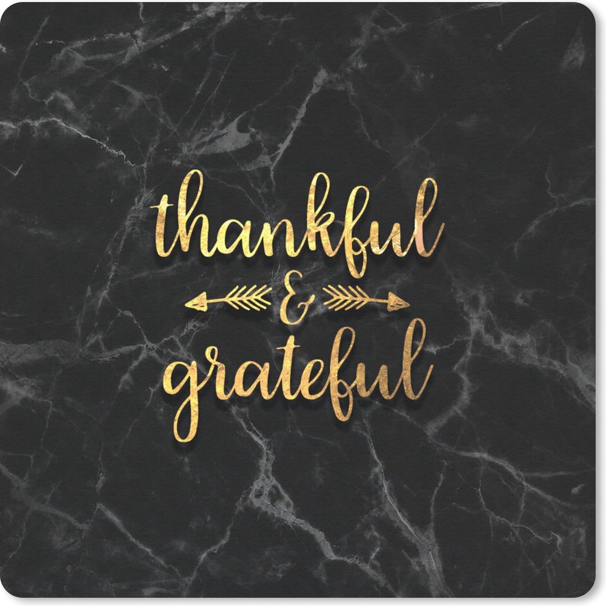 Muismat 30x30 cm - Mousepad Quote - Spreuken - Goud - Marmer print - Muismatten