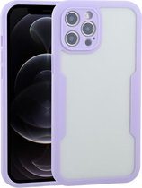 Acryl + TPU 360 graden volledige dekking schokbestendige beschermhoes voor iPhone 12 Pro (paars)