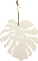 decoratiehanger Monsterablad 20 x 19 cm naturel