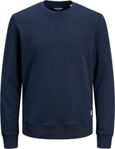 JACK & JONES sweatshirt katoen - O-hals - donkerblauw - Maat: L