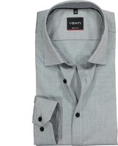 VENTI body fit overhemd - grijs (contrast) - Strijkvriendelijk - Boordmaat: 38