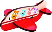 vormenpuzzel Airplane junior hout rood 3 stukjes