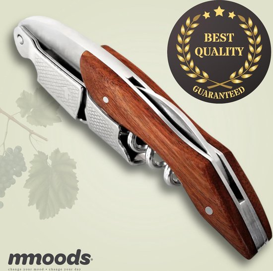 Mmoods Wijnopener - Kelnermes met gesleufde groef –Sommeliermes – Cadeau – Kurkentrekker wijn Mmoods Wijnopener - Kelnermes met gesleufde groef –Sommeliermes – Cadeau – Kurkentrekker wijn