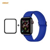 Voor Apple Watch Series 6/5/4 / SE 40 mm Hat-Prince ENKAY 2 in 1 verstelbare flexibele polyester polshorloge band + volledig scherm volledige lijm PMMA gebogen HD-schermbeschermer (koningsbla