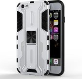 Supersonische pc + TPU schokbestendige beschermhoes met houder voor iPhone SE 2020/8/7 (zilver)