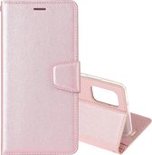 Voor OPPO Reno4 Zijden Textuur Horizontale Flip Leren Case met Houder & Kaartsleuven & Portemonnee & Fotolijst (Rose Goud)