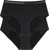 Dorina 2-pack Menstruatie Midi Slip - Menstruatieondergoed - XL - Zwart