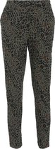 Cassis - Female - Klassieke broek met luipaardprint  - Kaki