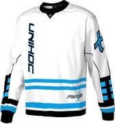 Unihoc Keepershirt Feather - Keeper body - wit/blauw - maat M