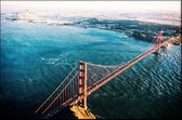 Walljar - Luchtfoto Golden Gate Bridge - Muurdecoratie - Poster met lijst
