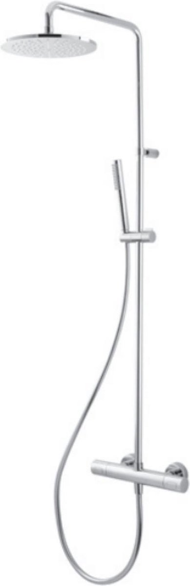 Douchekolom BWS Living Spa Met Opbouw Thermostaat 20 cm Met Handdouche Chroom