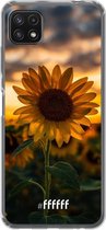 6F hoesje - geschikt voor Samsung Galaxy A22 5G -  Transparant TPU Case - Sunset Sunflower #ffffff