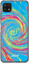 6F hoesje - geschikt voor Samsung Galaxy A22 5G -  Transparant TPU Case - Swirl Tie Dye #ffffff