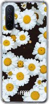 6F hoesje - geschikt voor OnePlus Nord CE 5G -  Transparant TPU Case - Daisies #ffffff