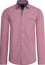 PME Legend - Heren Overhemden Pomegranate Roze - Roze - Maat L