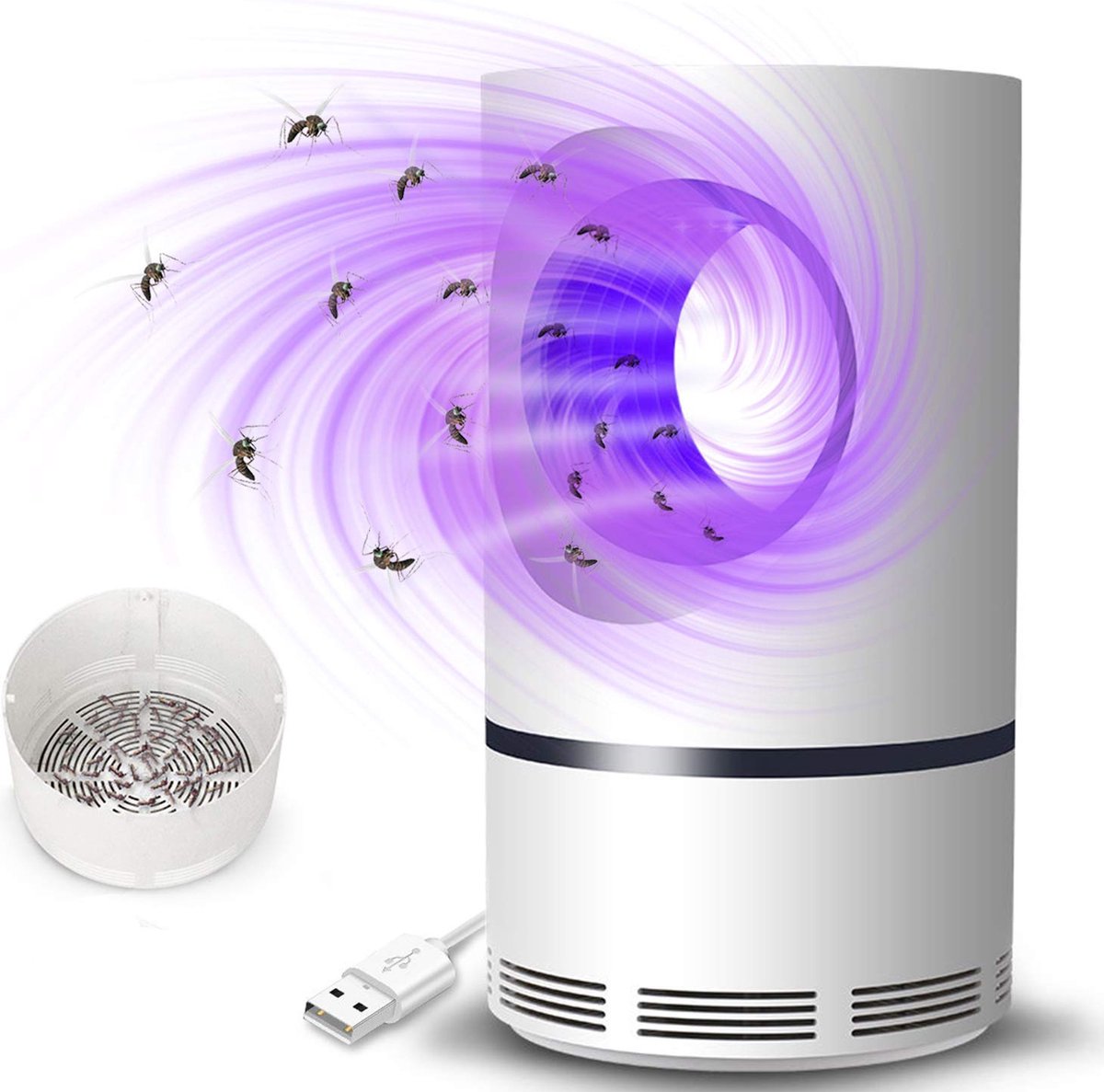 Deskundige merk op vergeven HaverCo muggenlamp - Tegen muggen - 5 Watt - USB aansluiting - Incl.  aanzuig ventilator | bol.com