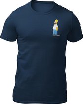 The Simpsons - Homer - Heren T-Shirt - Getailleerd - Katoen - Ronde Hals