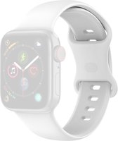 Compatible apple watch bandjes - By Qubix - Siliconen sportbandje - Wit - Maat: S/M - Geschikt voor Apple Watch 42mm / 44mm / 45mm - Apple watch series 3/4/5/6/7