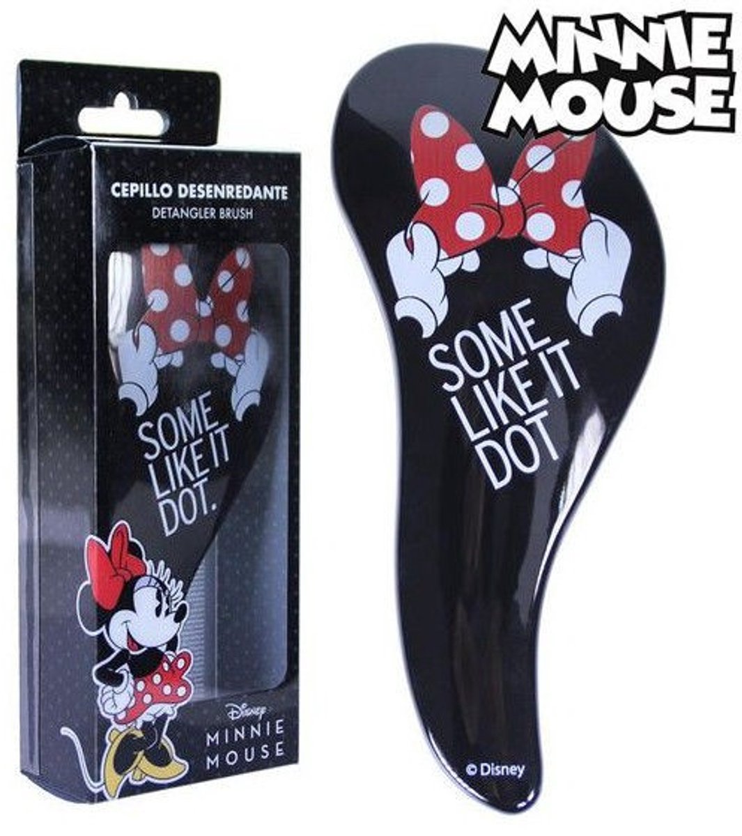 Ontwar Haarborstel Minnie Mouse Zwart