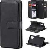 Voor Samsung Galaxy A32 4G Multifunctionele Magnetische Koperen Gesp Horizontale Flip Effen Kleur Lederen Case met 10 Kaartsleuven & Portemonnee & Houder & Fotolijst (Zwart)