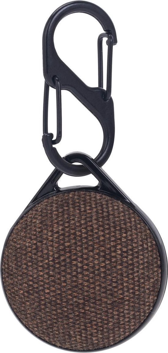 By Qubix - AirTag case nylon series - kunststof hoesje met karabijnhaak - bruin
