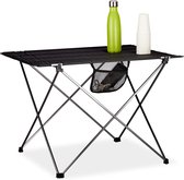 campingtafel -relaxdays vouwbare campingtafel met tas, lichtgewicht, openlucht opvouwbare camping tafel hbt 51 x 73,5 x 54,5 cm, aluminium, zwart - (WK 02123)