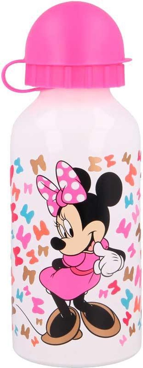 Stor Drinkfles Mickey Mouse Junior 400 Ml Aluminium Wit/roze