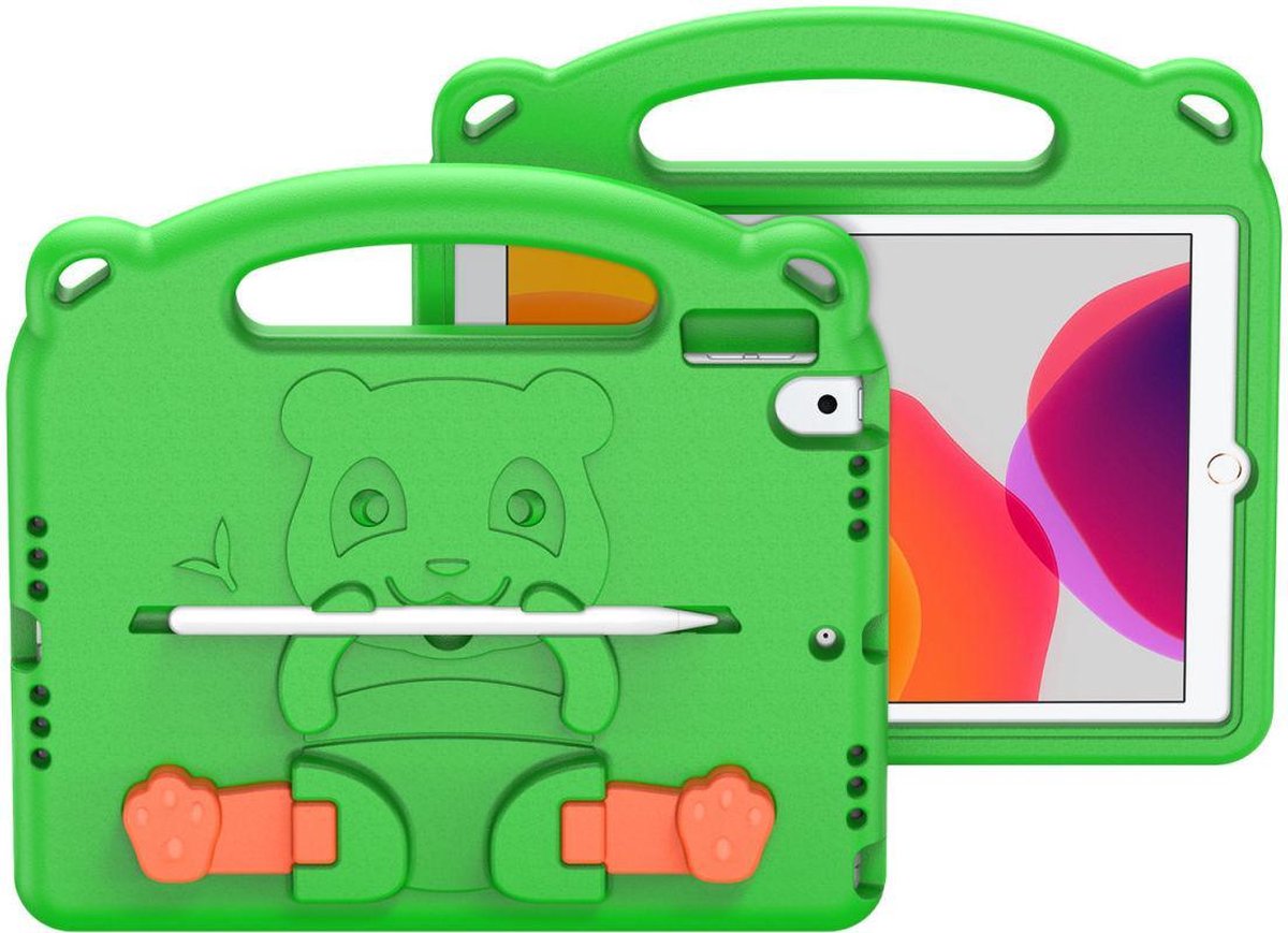 Dux Ducis Panda Apple iPad 10.2 Kinder Tablethoes met Handvat Groen