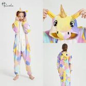 Onesie Eenhoorn/Unicorn Meisjes Pastel - Maat 134/140 - Verkleedkleren - Kostuum - Carnaval - Jumpsuit - Pyjama - Kerst