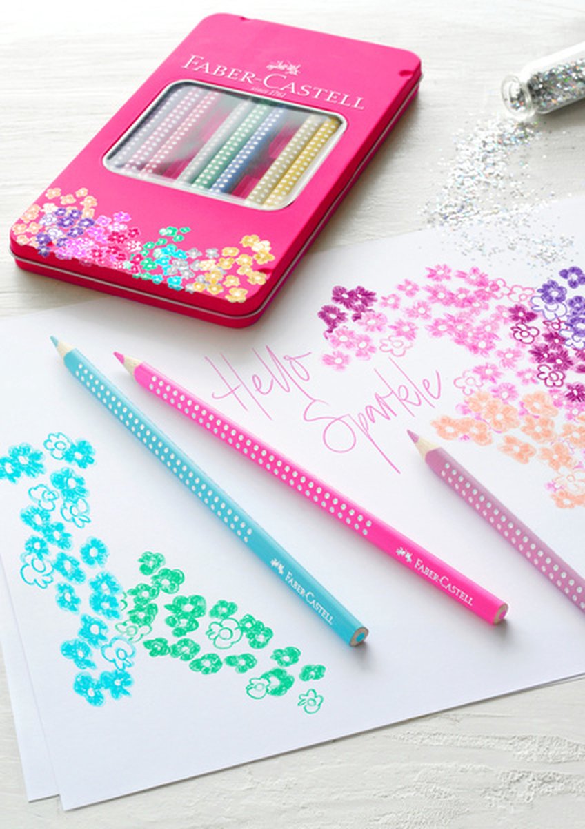 Faber-Castell Sparkle kleurpotloden - 12 stuks in blik - FC-201737 — cadeau in Hobby - foto 3