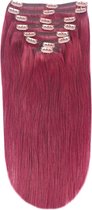 Remy Human Hair extensions Double Weft straight 16 - rood 530#