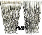 Clip in hairextensions 1 baan wavy zwart / blond - F1B/613