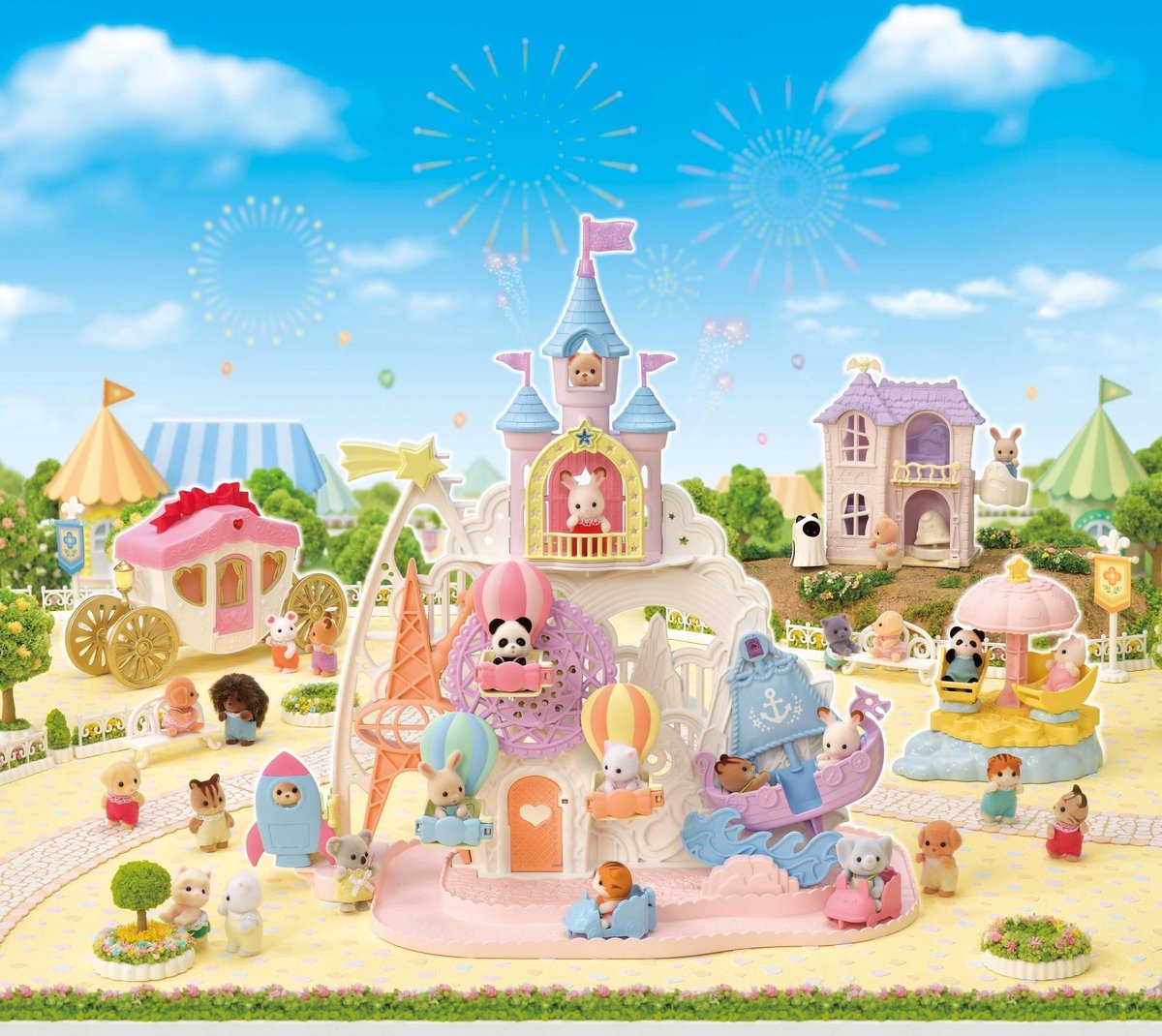 Sylvanian Families 5537 baby pretpark- schommelschip- raket- reuzenrad- kasteel- 3 babyfiguren — afbeelding 16
