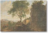 Italiaans landschap met een waterplas - 252 Stukjes puzzel voor volwassenen - Herman van Swanevelt - Meesterwerken
