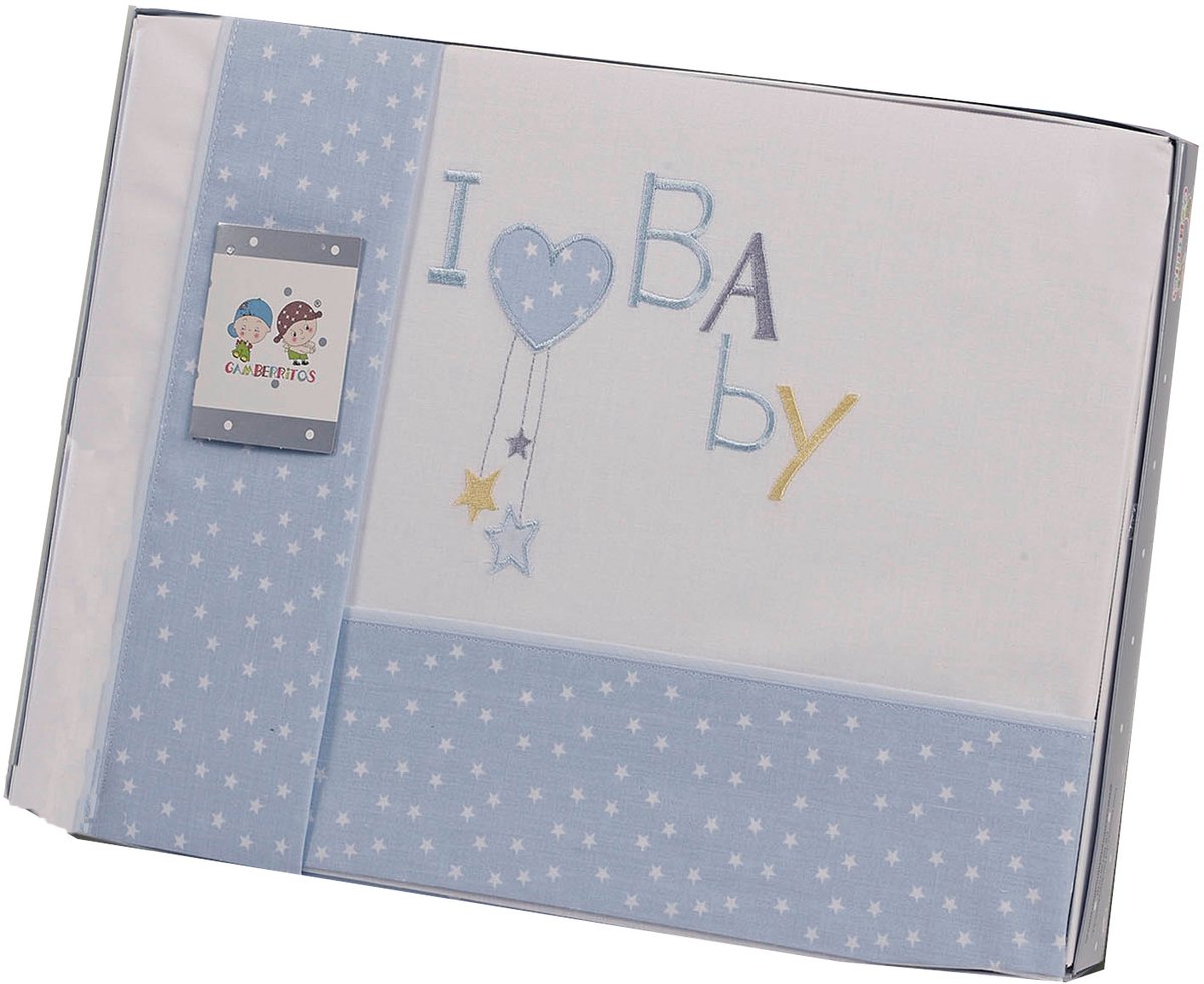 Gamberritos Laken Set Blauw Baby 3-delig Groot