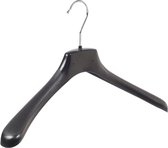 De Kledinghanger Gigant - 5 x Mantel / kostuumhanger kunststof zwart met schouderverbreding, 40 cm