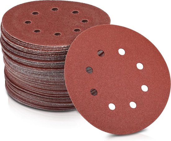 Navaris 100x rond schuurpapier - Voor schuurmachines - Klittenbandbevestiging - 125 mm - Korrel 40-400 - Schuurschijven voor hout, metaal en meer - Navaris