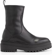 Mysa Hyacinthus Leren Dames Boots - wol gevoerde laars - Zwart Leer - Maat 38