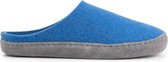 Travelin' Get-Home Dames Slip-On sloffen - Wollen pantoffels - Suede zool - Petrol blauw - Maat 36