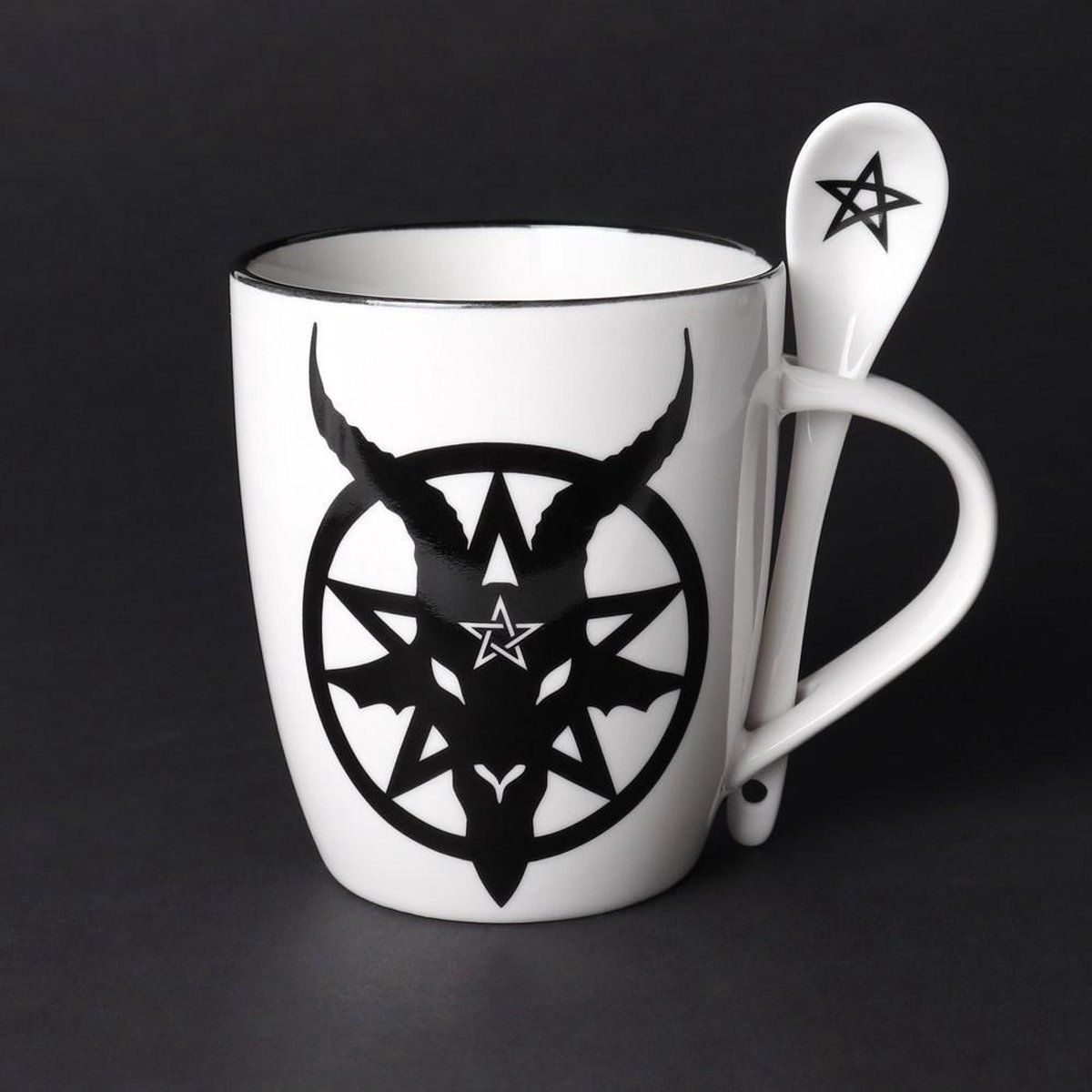 Alchemy - Baphomet Mok/beker met lepel set - Wit