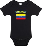 Venezuela baby rompertje met vlag zwart jongens en meisjes - Kraamcadeau - Babykleding - Venezuela landen romper 56 (1-2 maanden)