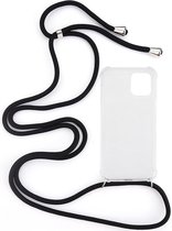 Shop4 - iPhone 13 mini Hoesje - Zachte Back Case TPU Siliconen met Koord Zwart